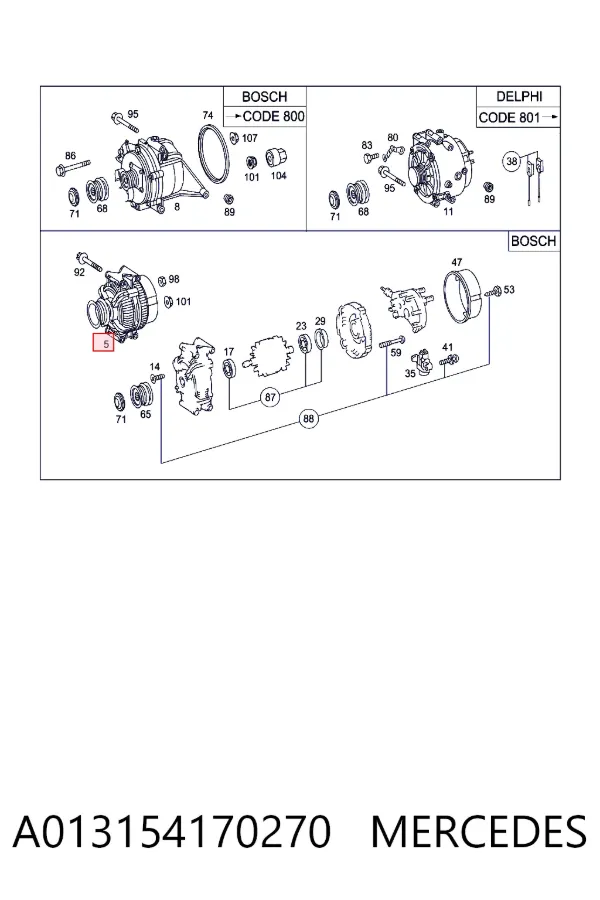 Alternador A013154170270 Mercedes