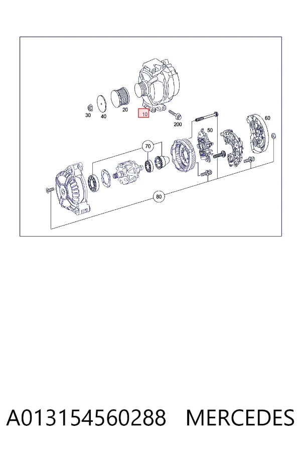 Alternador A013154560288 Mercedes