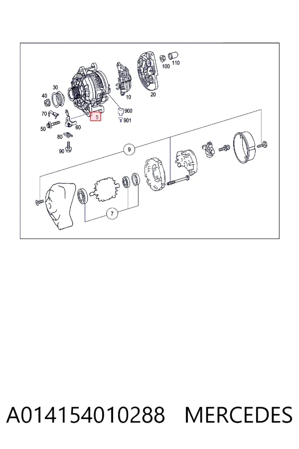 Alternador A014154010288 Mercedes