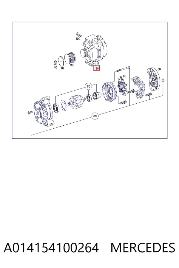 Alternador A014154100264 Mercedes