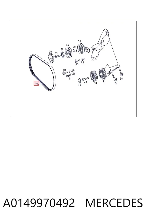 Correa de alternador A0149970492 Mercedes