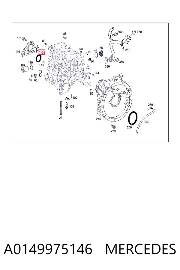Retén de cigüeñal frontal A0149975146 Mercedes