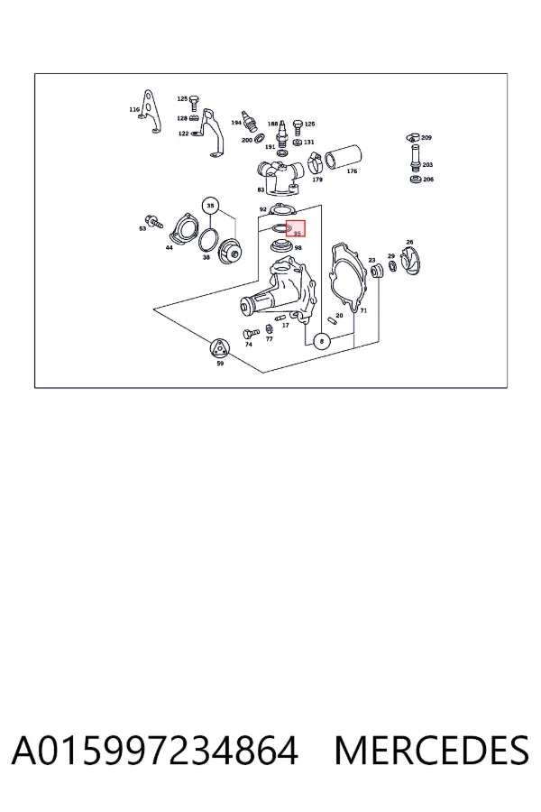 Junta de termostato A015997234864 Mercedes