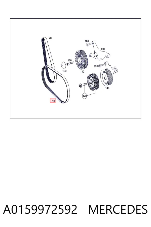 Correa de alternador A0159972592 Mercedes