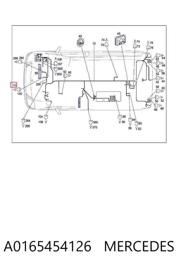 Terminal del cable A0165454126 Mercedes