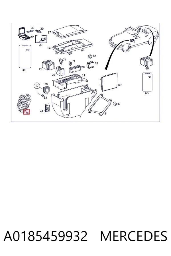 Regulador de velocidad del ventilador de refrigeración (unidad de control) A0185459932 Mercedes