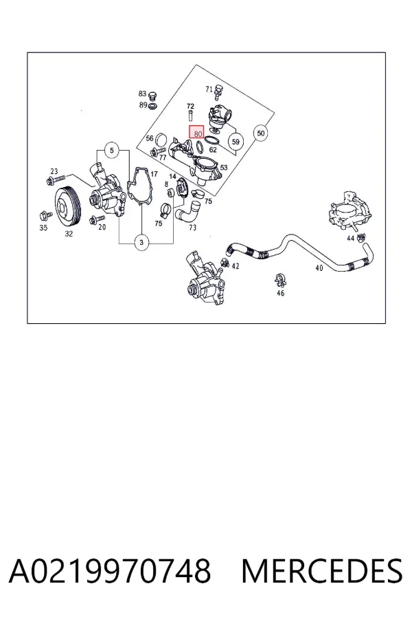 Junta de termostato A0219970748 Mercedes