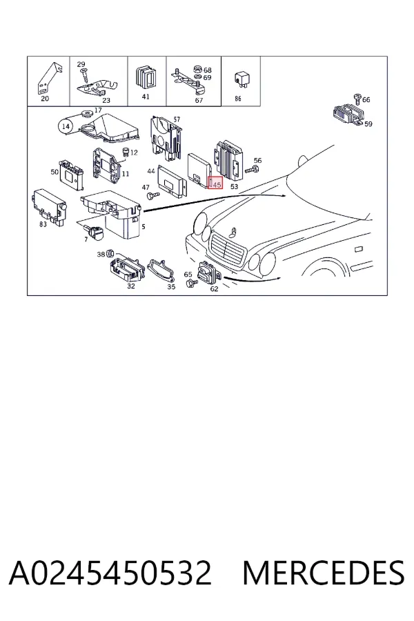 Módulo de control de ESP A0245450532 Mercedes