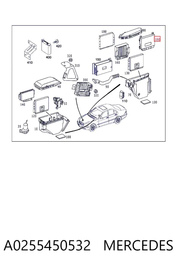 Módulo de control electrónico de la transmisión automática A0255450532 Mercedes