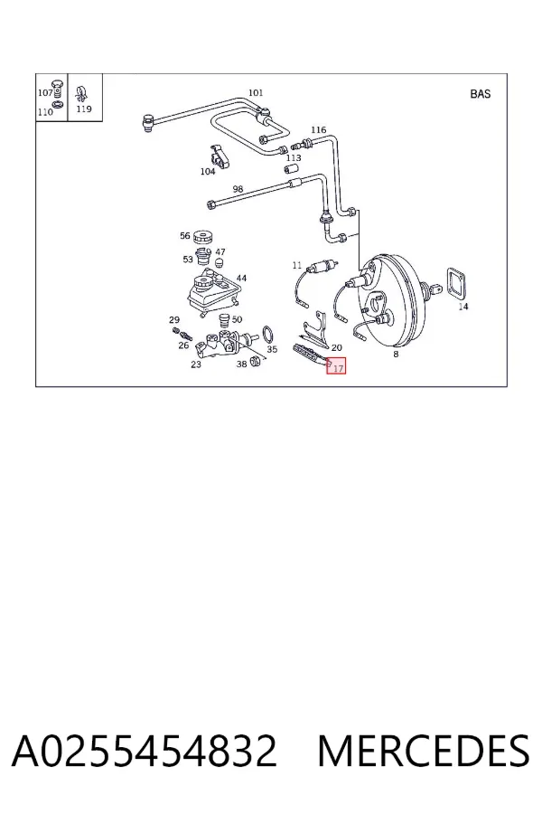Módulo de control de ESP A0255454832 Mercedes