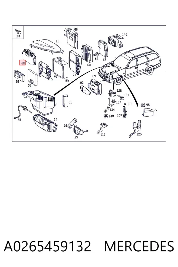 Módulo de control electrónico de la transmisión automática A0265459132 Mercedes
