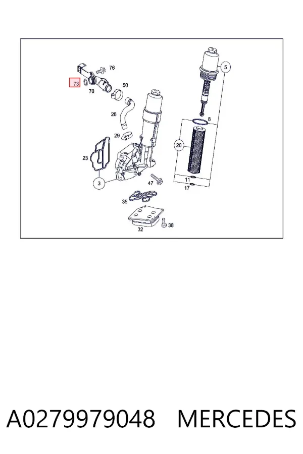 Anillo de estanqueidad del sistema de refrigeración A0279979048 Mercedes