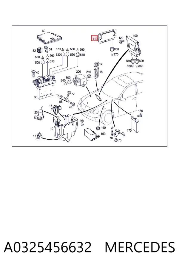 Módulo de control de ESP A0325456632 Mercedes