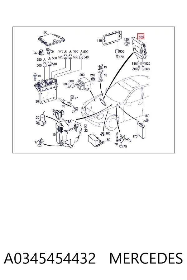 Módulo de control electrónico de la transmisión automática A0345454432 Mercedes