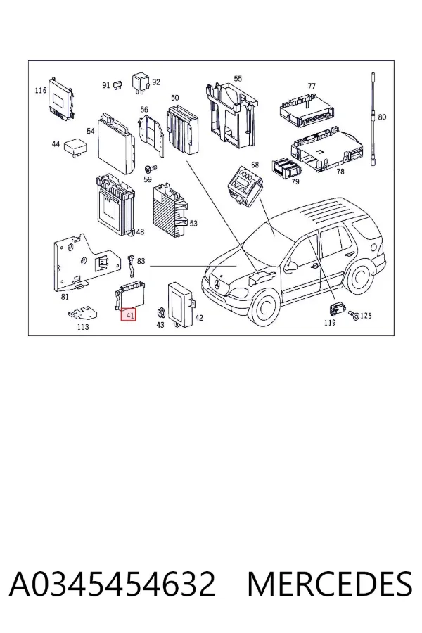 Regulador de velocidad del ventilador de refrigeración (unidad de control) A0345454632 Mercedes
