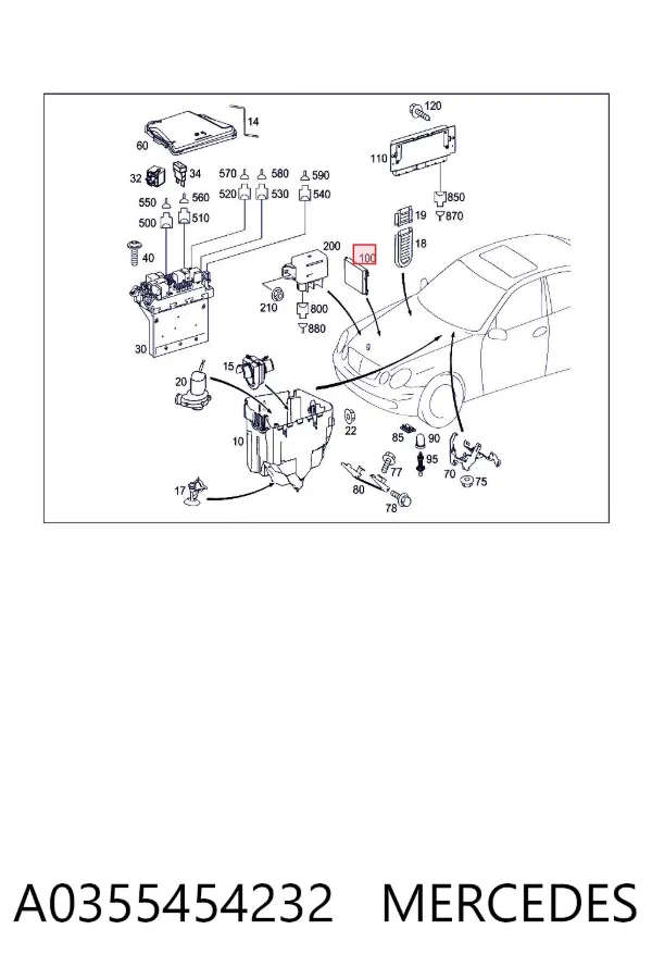 Módulo de control electrónico de la transmisión automática A0355454232 Mercedes