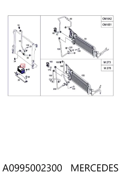 Radiador de refrigeración de la transmisión MERCEDES A0995002300