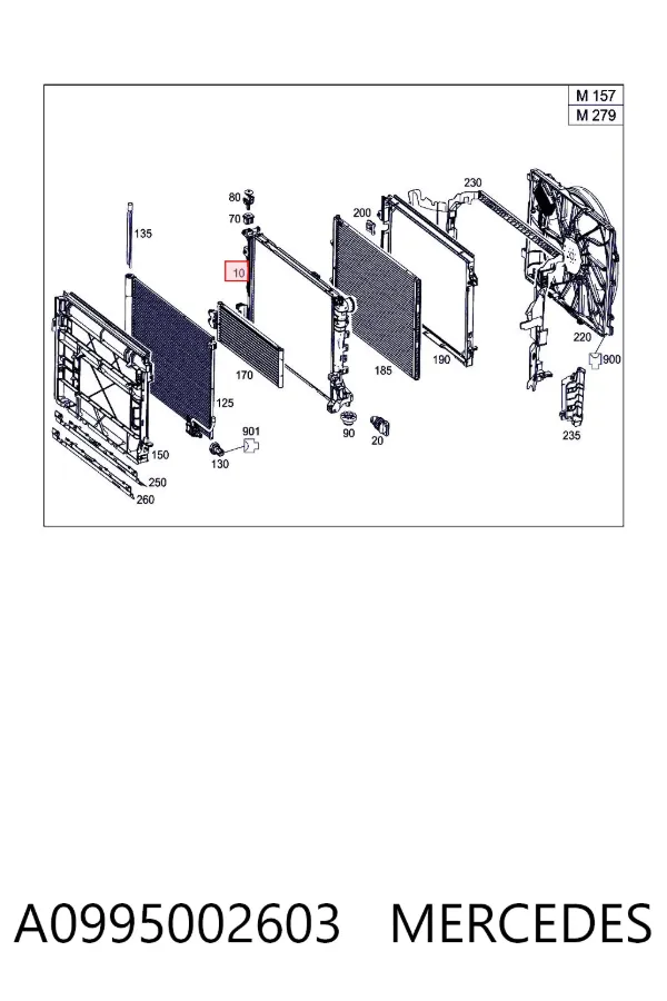 Radiador A0995002603 Mercedes