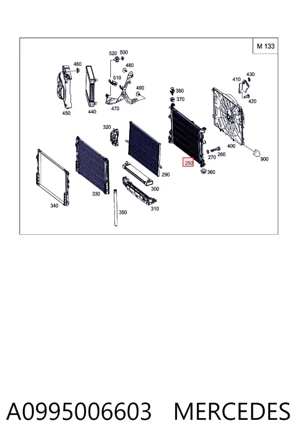 Radiador A0995006603 Mercedes