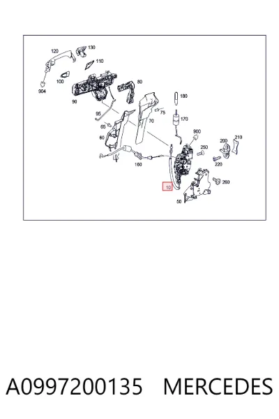Cerradura de puerta delantera izquierda MERCEDES A0997200135