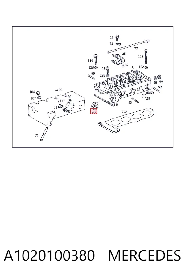 Juego de juntas para motor A1020100380 Mercedes