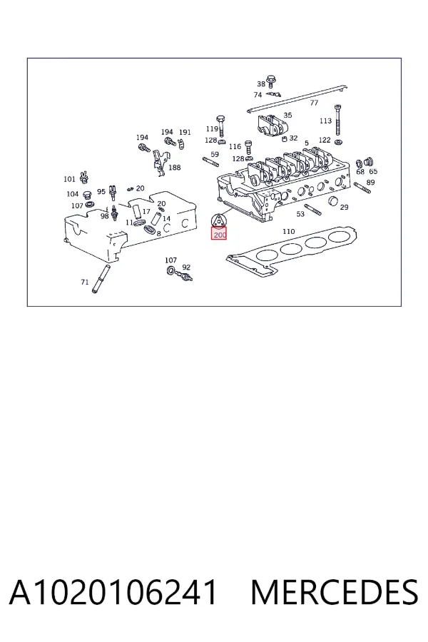 Juego de juntas superiores de motor A1020106241 Mercedes