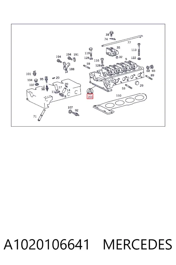 Juego de juntas superiores de motor A1020106641 Mercedes