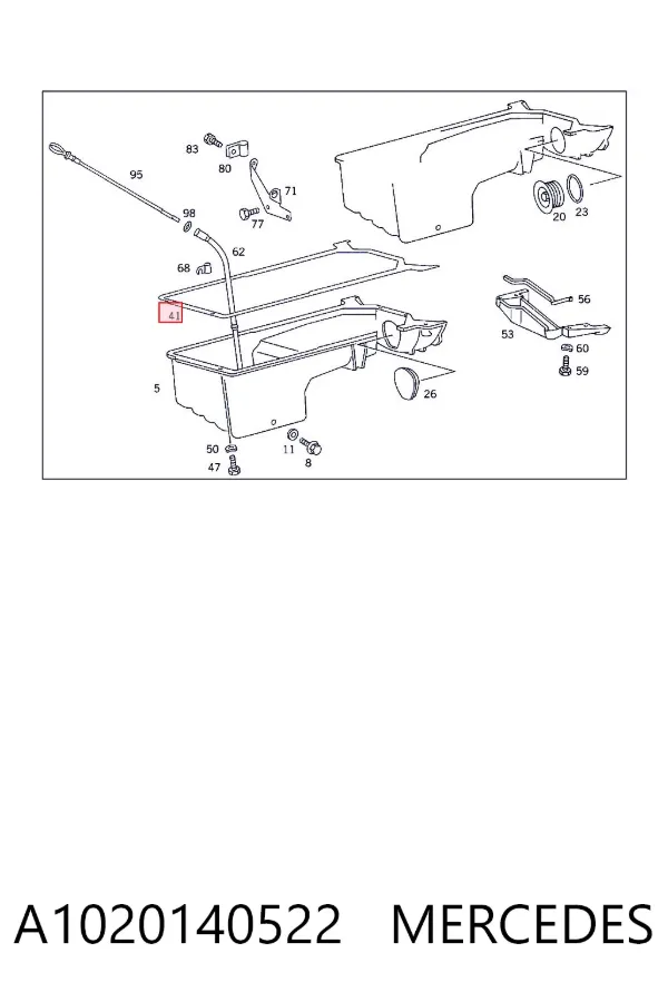 Junta del cárter A1020140522 Mercedes