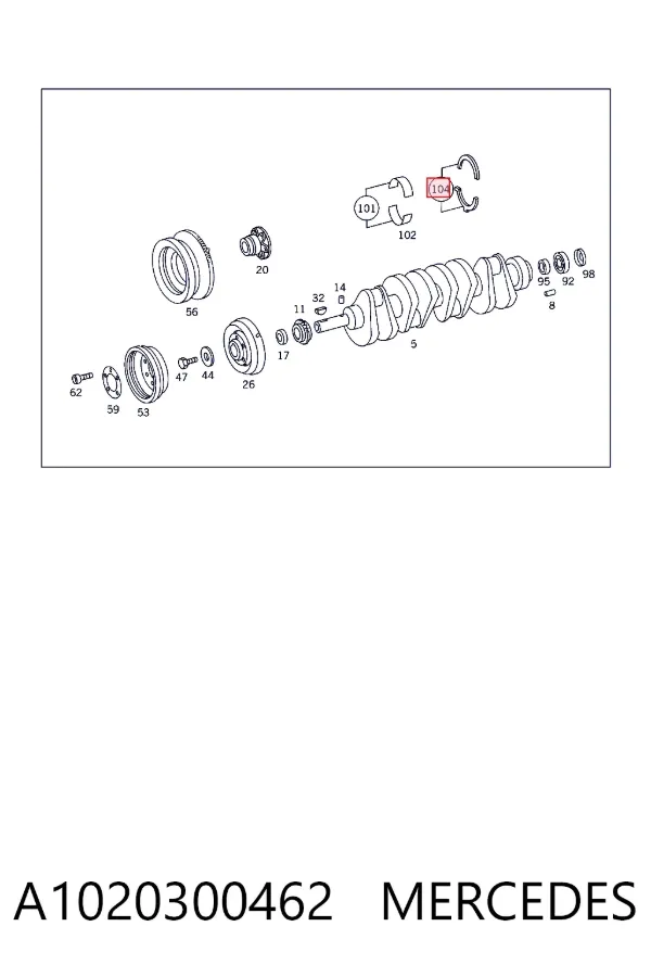 Juego de discos distanciador, cigüeñal, STD A1020300462 Mercedes