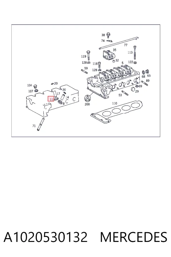 Asiento de válvula de escape A1020530132 Mercedes