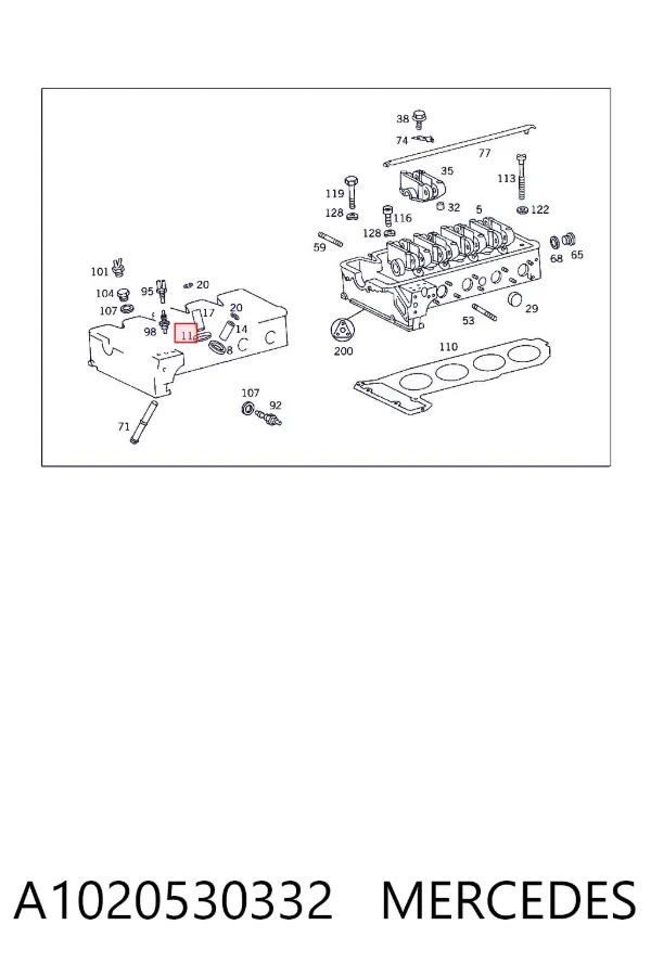 Asiento de válvula de escape A1020530332 Mercedes
