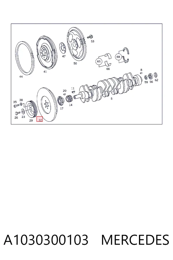 Polea de cigüeñal A1030300103 Mercedes