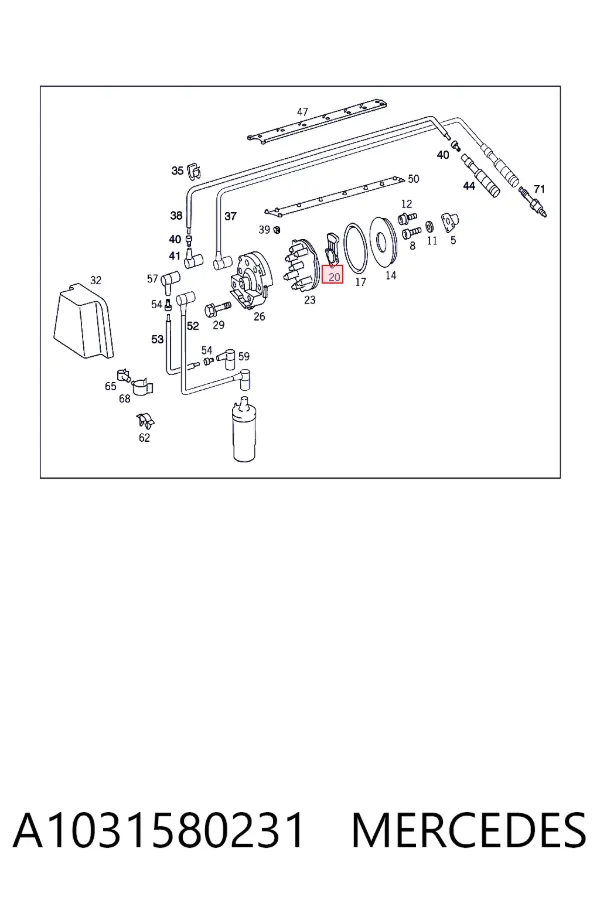 Rotor del distribuidor de encendido A1031580231 Mercedes