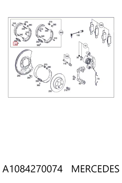 Juego de reparación del freno de estacionamiento MERCEDES A1084270074
