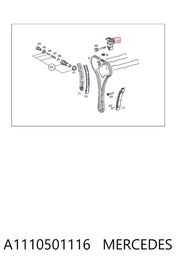 Tensor superior de cadena de distribución A1110501116 Mercedes