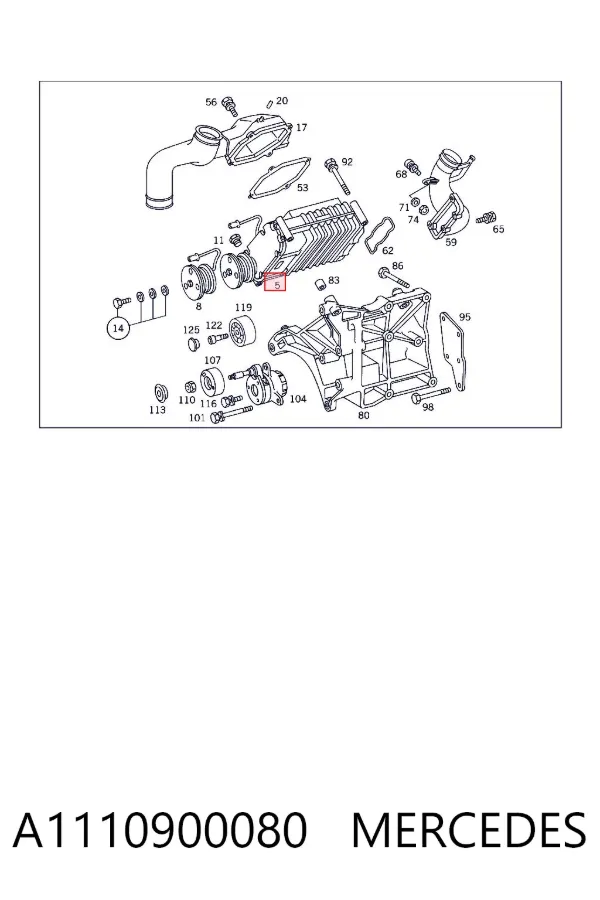 Compresor de sobrealimentación del motor A1110900080 Mercedes