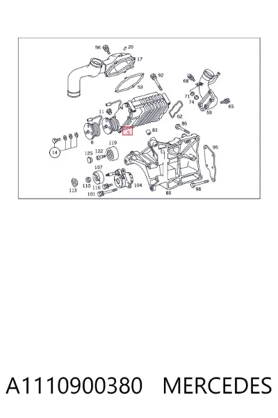 Compresor de sobrealimentación del motor MERCEDES A1110900380