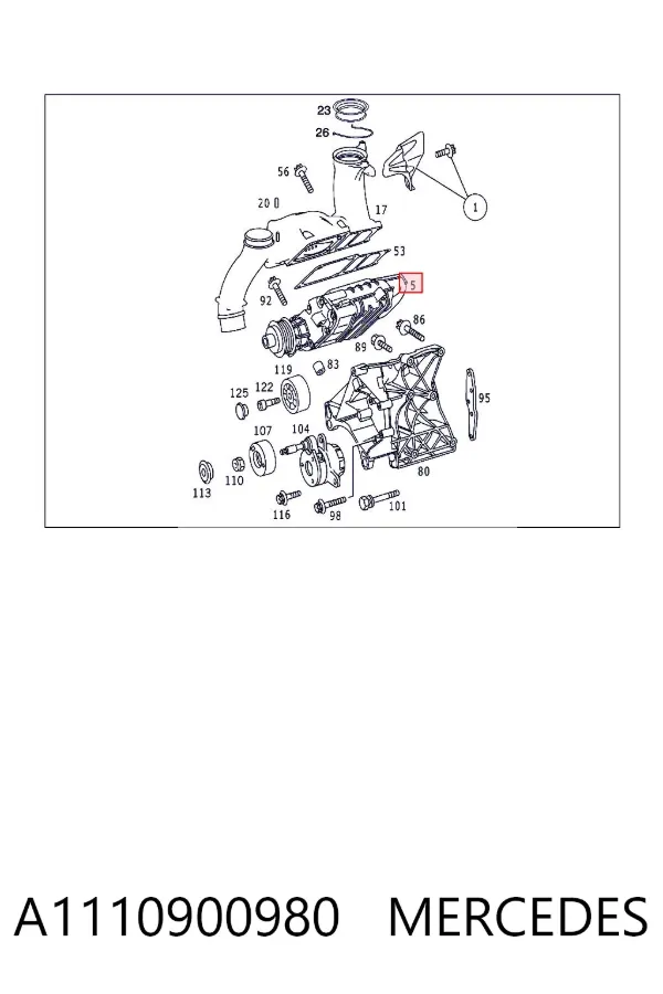Compresor de sobrealimentación del motor A1110900980 Mercedes