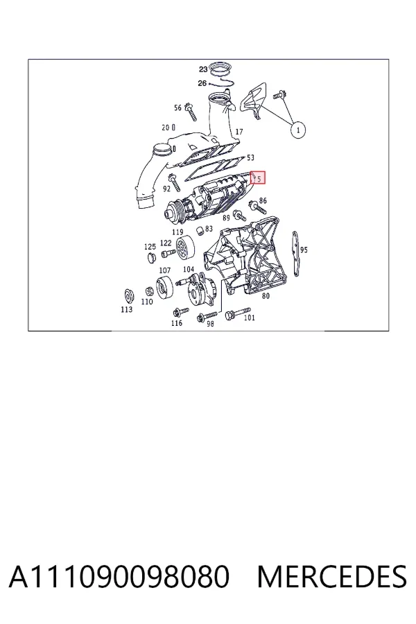 Compresor de sobrealimentación del motor A111090098080 Mercedes