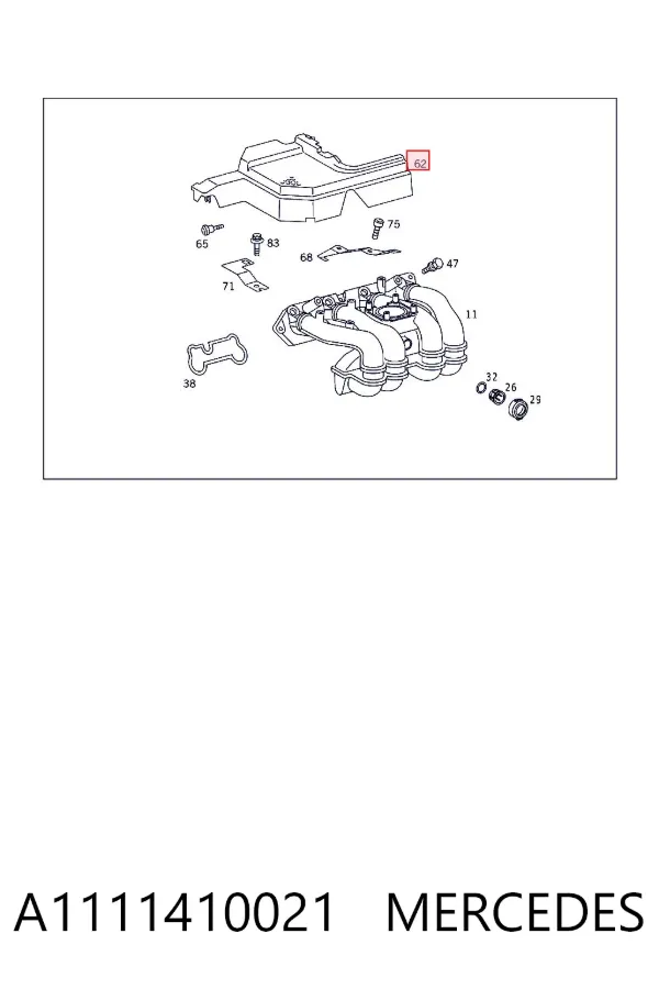 Tapa motor A1111410021 Mercedes