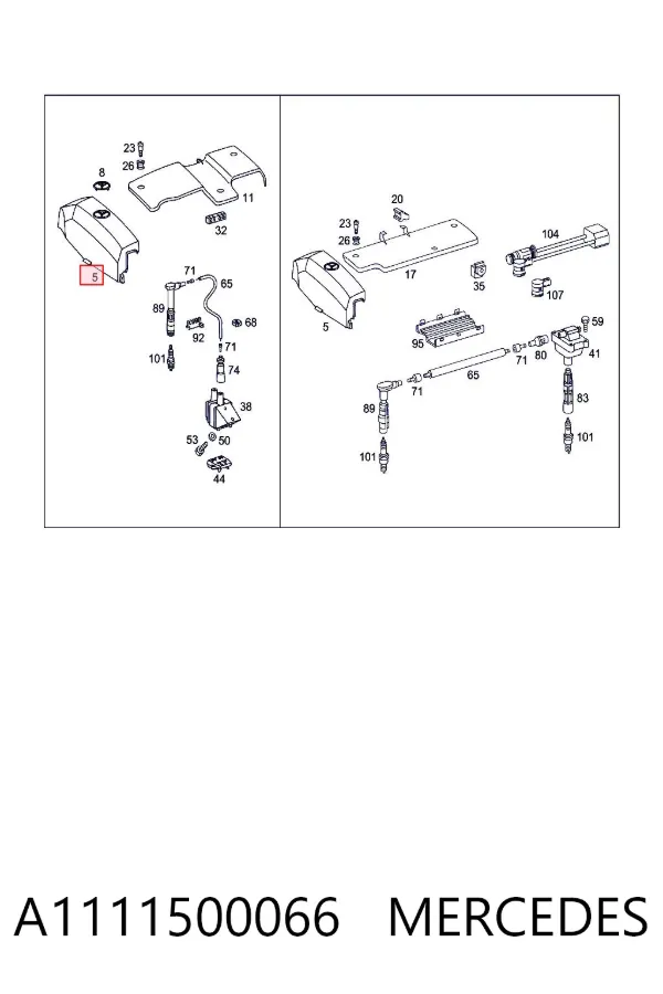 Tapa motor A1111500066 Mercedes