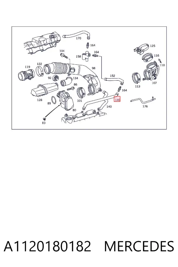 Tubo de ventilación del cárter A1120180182 Mercedes