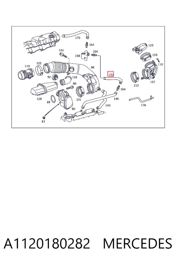 Tubo de ventilación del cárter A1120180282 Mercedes