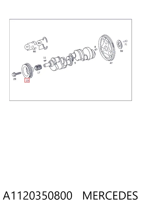 Polea de cigüeñal A1120350800 Mercedes