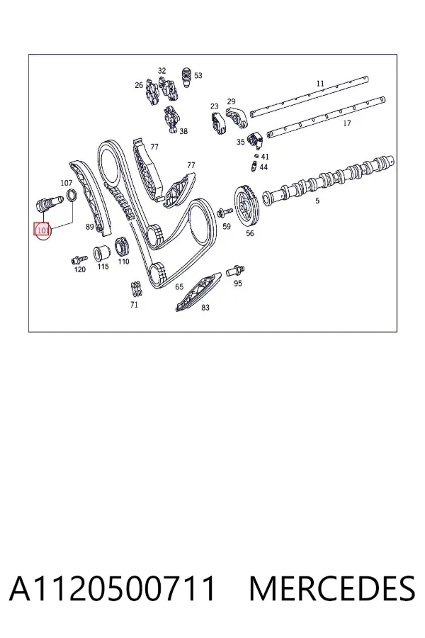Tensor de cadena de distribución A1120500711 Mercedes