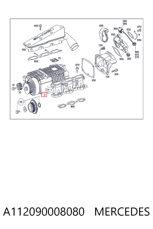 Compresor de sobrealimentación del motor A112090008080 Mercedes