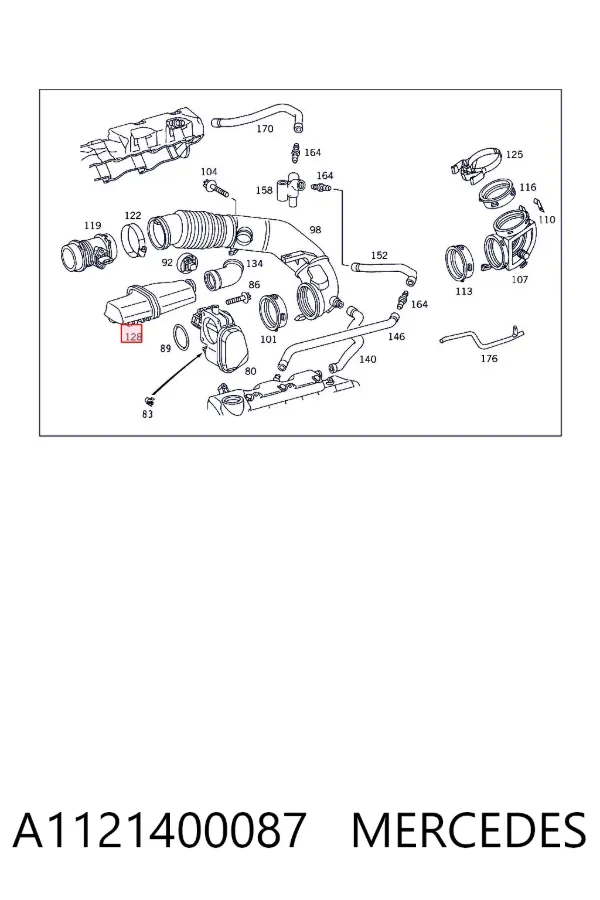 Resonador del filtro de aire A1121400087 Mercedes
