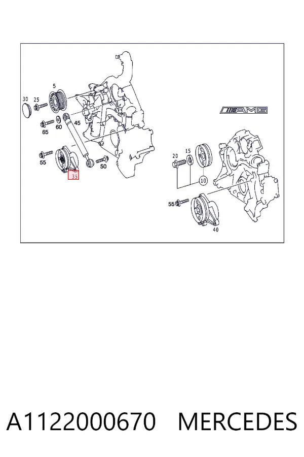 Tensor de correa poli V A1122000670 Mercedes