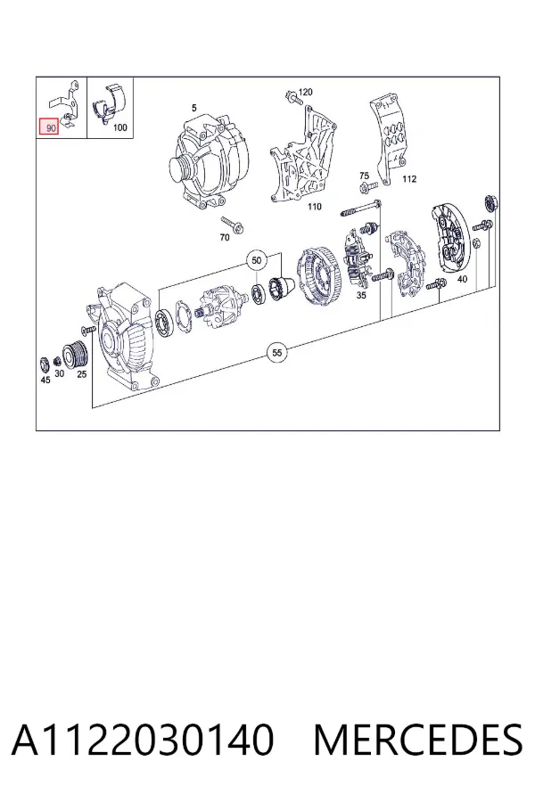Soporte del alternador A1122030140 Mercedes