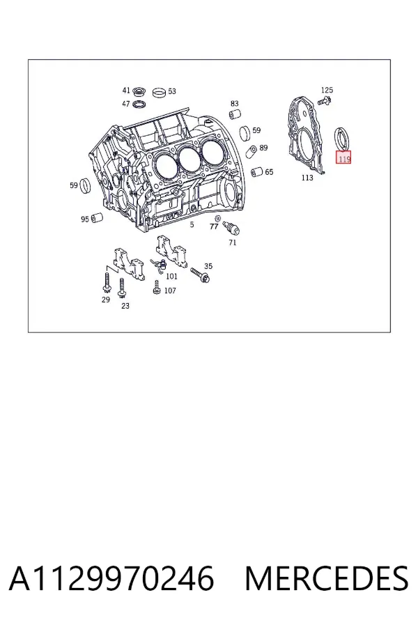 Retén de cigüeñal A1129970246 Mercedes